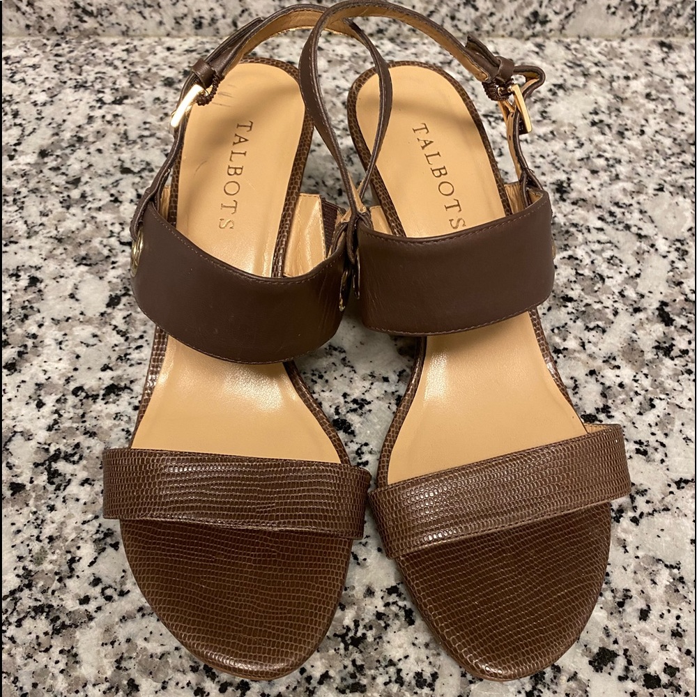 Talbots Cork Wedge Sandals, Size 8